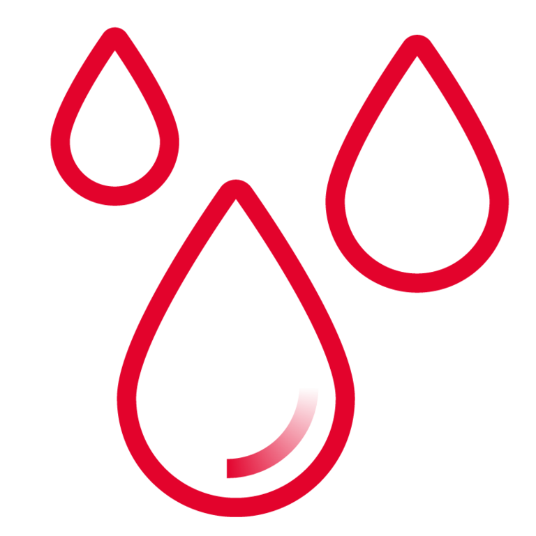 Wasser Icon zur geringen Aufwandmenge der Scherzinger Pumpen.