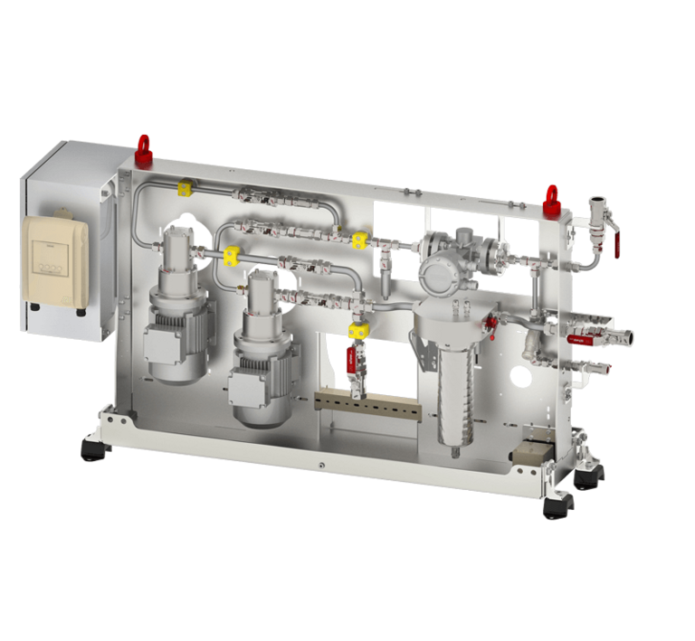 Bild eines umfangreisches Pumpensystem von Dosiersystemen.